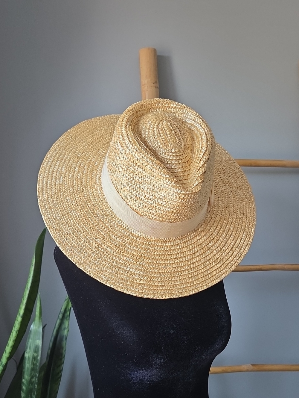 Brixton Straw Wide-Brim Sun Hat with Ribbon Band